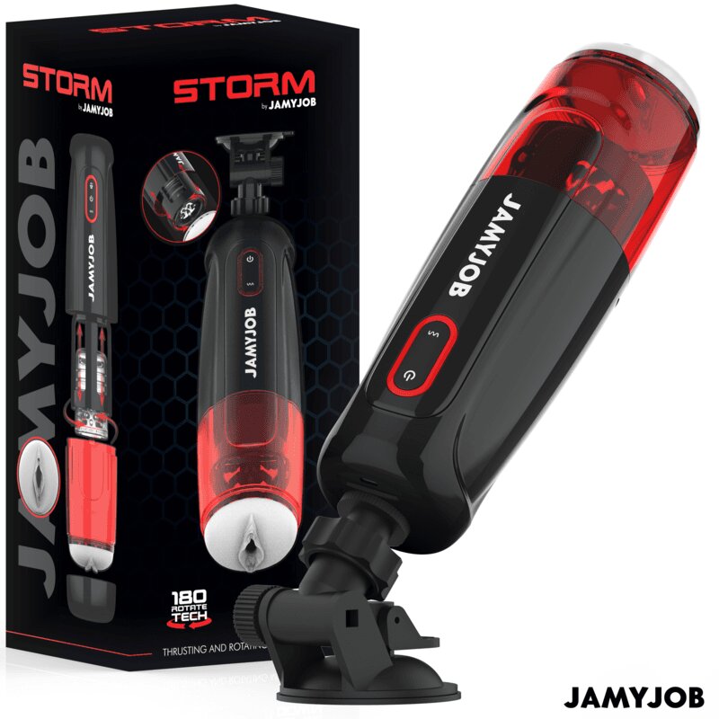 JAMYJOB Masturbator automat – Storm cu rotație mișcare și sucțiune 10 moduri USB silicon medical