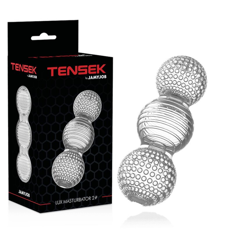 JAMYJOB Masturbator – Tensek 2 textură internă stimulatoare cu protuberanțe material TPE transparent
