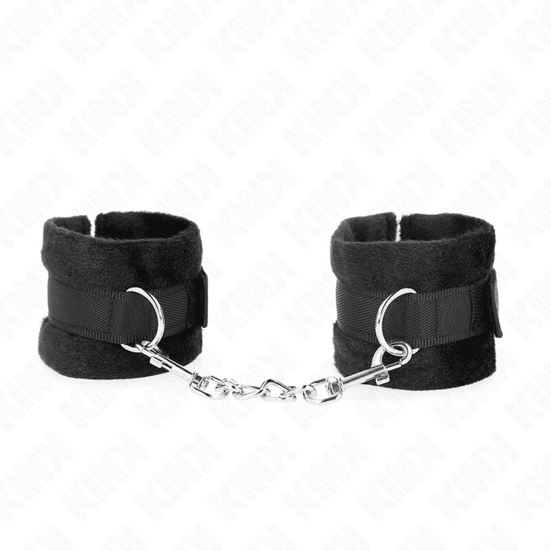 KINK Cătușe – pentru începători cu blană neagră 30 x 7 cm