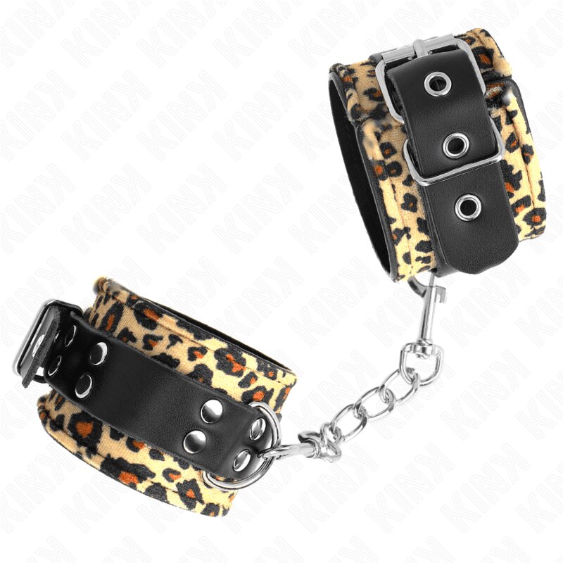 KINK Manșete – din piele naturală model leopard ajustabile 18–29 cm lățime 55 cm