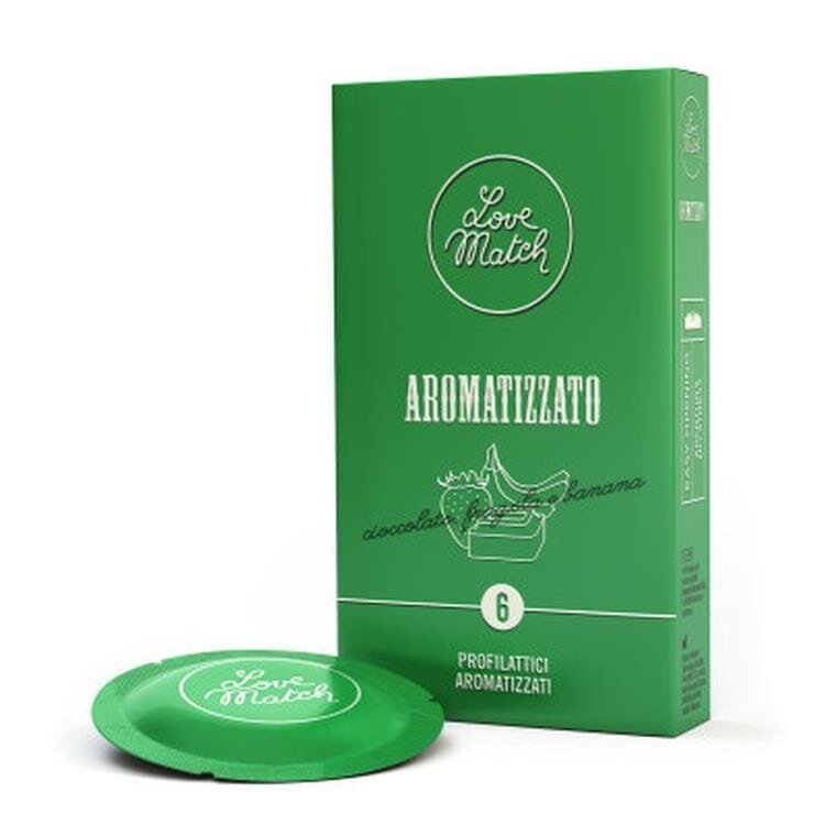 Love Match Prezervative - Arromatizato aromă de ciocolată căpsuni si banane 6 buc