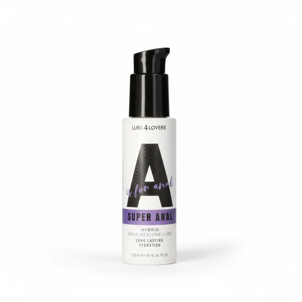 Lube4lovers Lubrifiant anal hibrid – A is for Super Anal pe bază de apă și silicon 120 ml