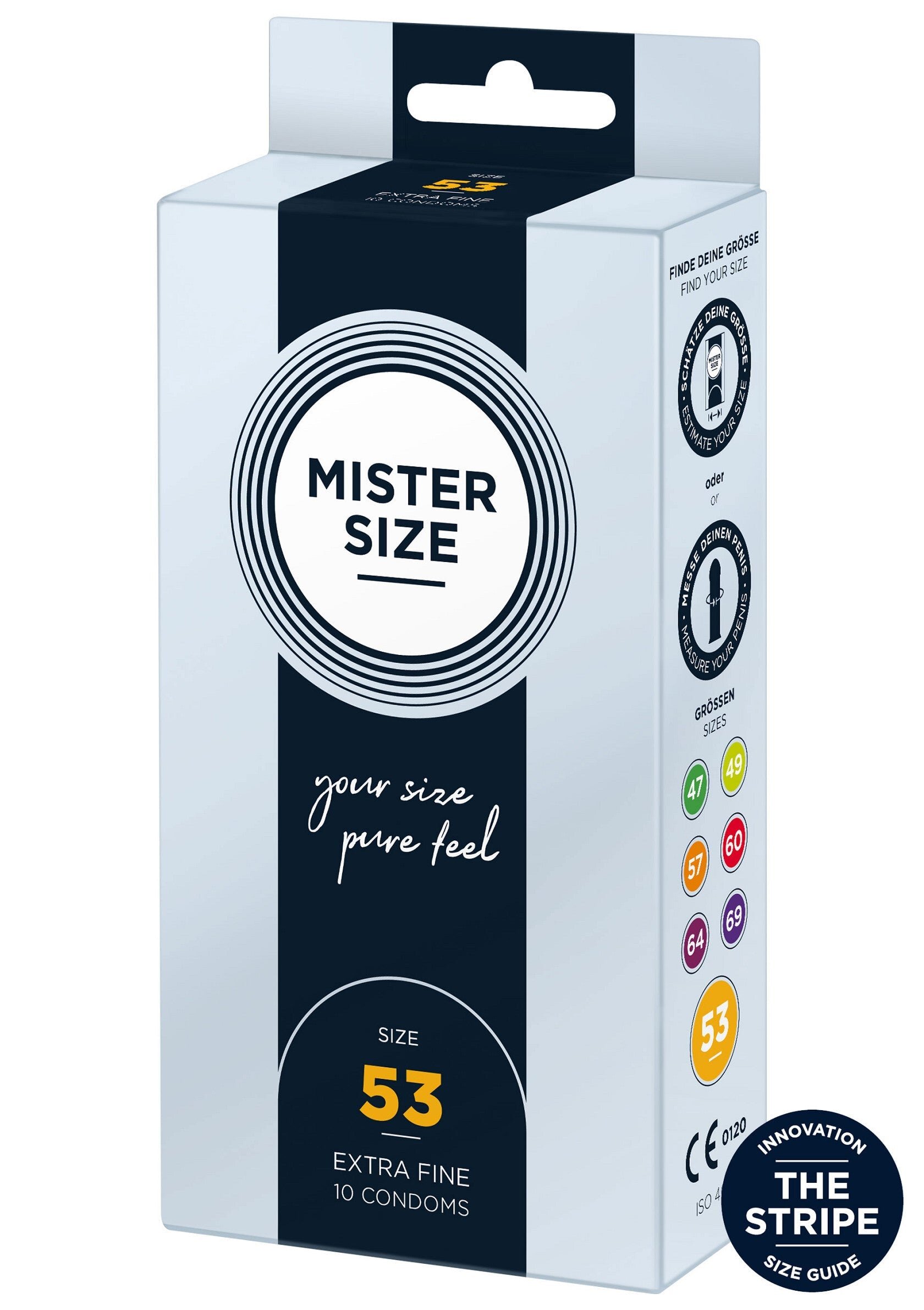 Mister Prezervative SIZE ultra subtiri marime 53 mm 1 cutie x 10 buc