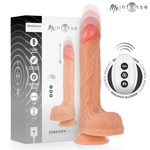MR INTENSE Dildo realist cu vibrații MR INTENSE – Brosnan mișcare Up & Down telecomandă silicon medical 22 cm Ø 4 cm