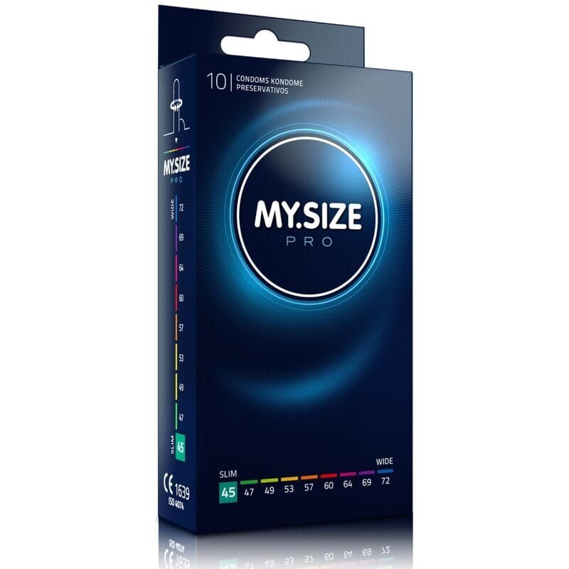 MY.SIZE Prezervative PRO – Condoms 45 mm ultra-subțiri pentru confort personalizat și sensibilitate maximă 10 bucăți