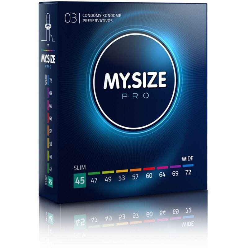 MY.SIZE Prezervative PRO – Condoms 45 mm ultra-subțiri pentru confort personalizat și sensibilitate maximă 3 bucăți