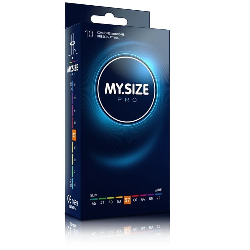 MY.SIZE Prezervative PRO – Condoms 57 mm ultra-subțiri pentru potrivire personalizată și sensibilitate naturală 10 bucăți