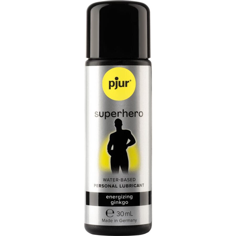 PJUR Gel lubrifiant – Superhero Energizing Ginkgo pe bază de apă pentru stimulare masculină și energie sporită 30 ml