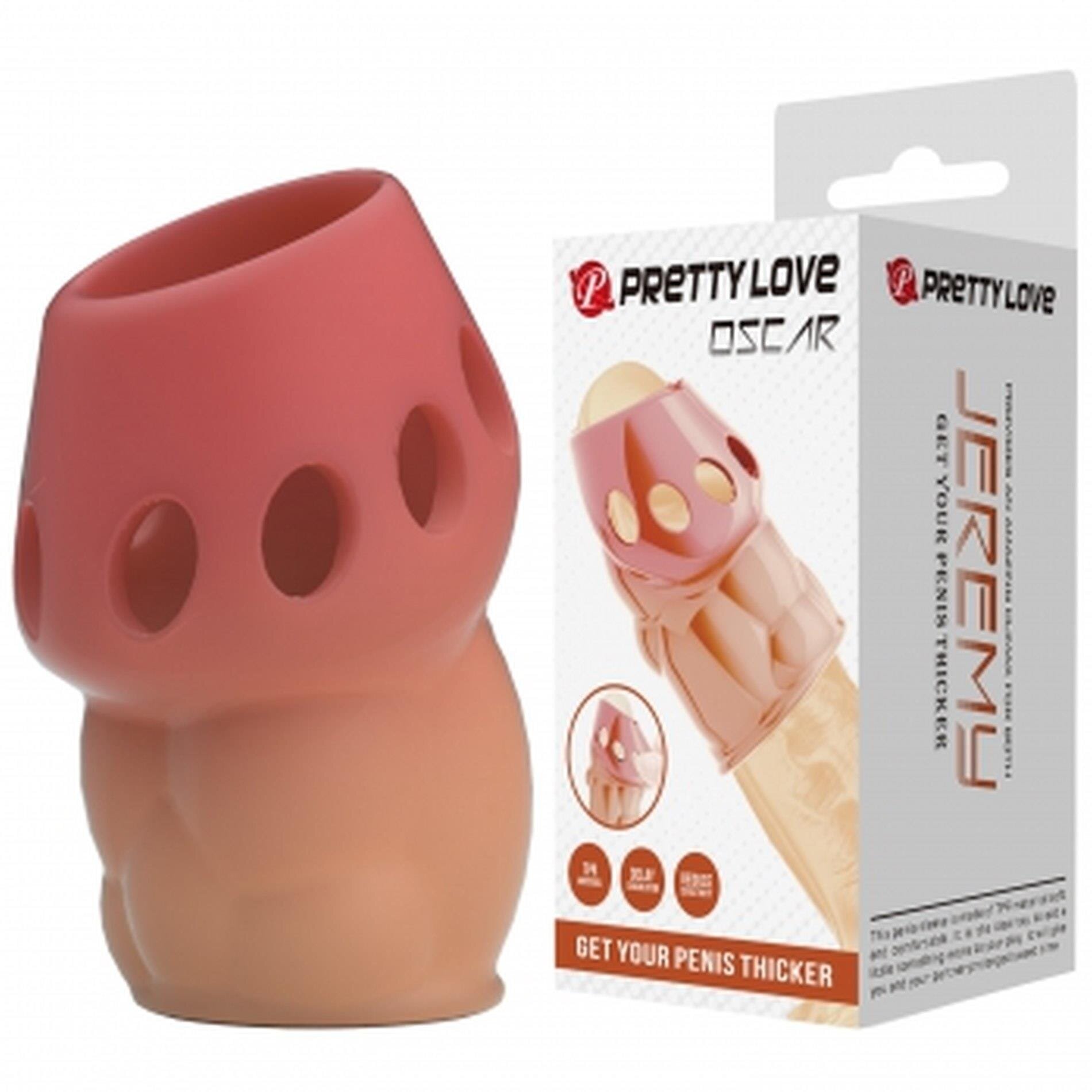 PRETTYLOVE Manson – Oscar TPR moale și flexibil texturat efect de întârziere a ejaculării culoare naturală 6.4 cm