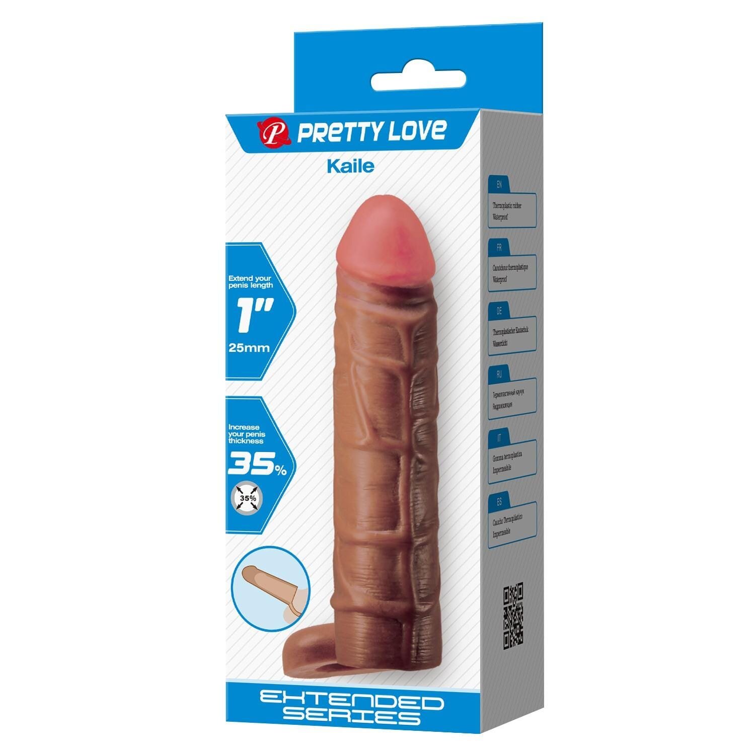 PRETTYLOVE Manson penian - Kaile realist TPR moale +35% grosime waterproof culoare naturală 155 cm