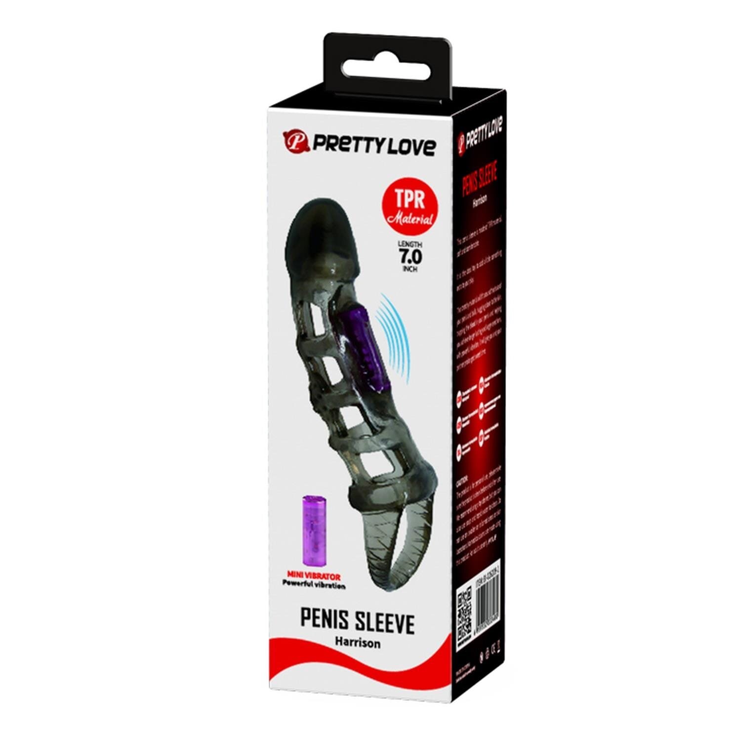 PRETTYLOVE Manson pentru penis – Harrison TPR culoare neagra 18 cm