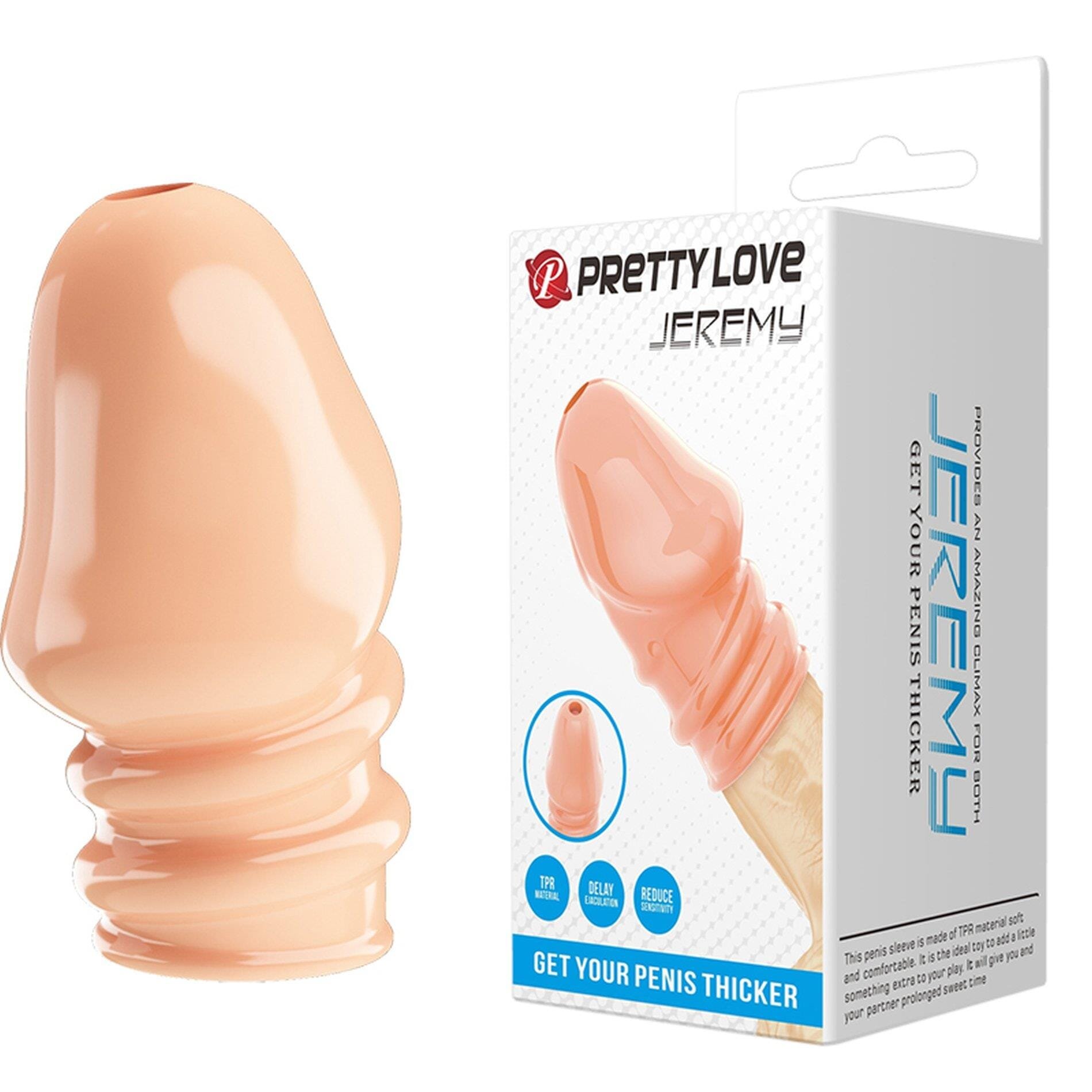 PRETTYLOVE Manson pentru penis - Jeremy TPR flexibil efect de îngroșare și prelungire culoare naturală 7 cm