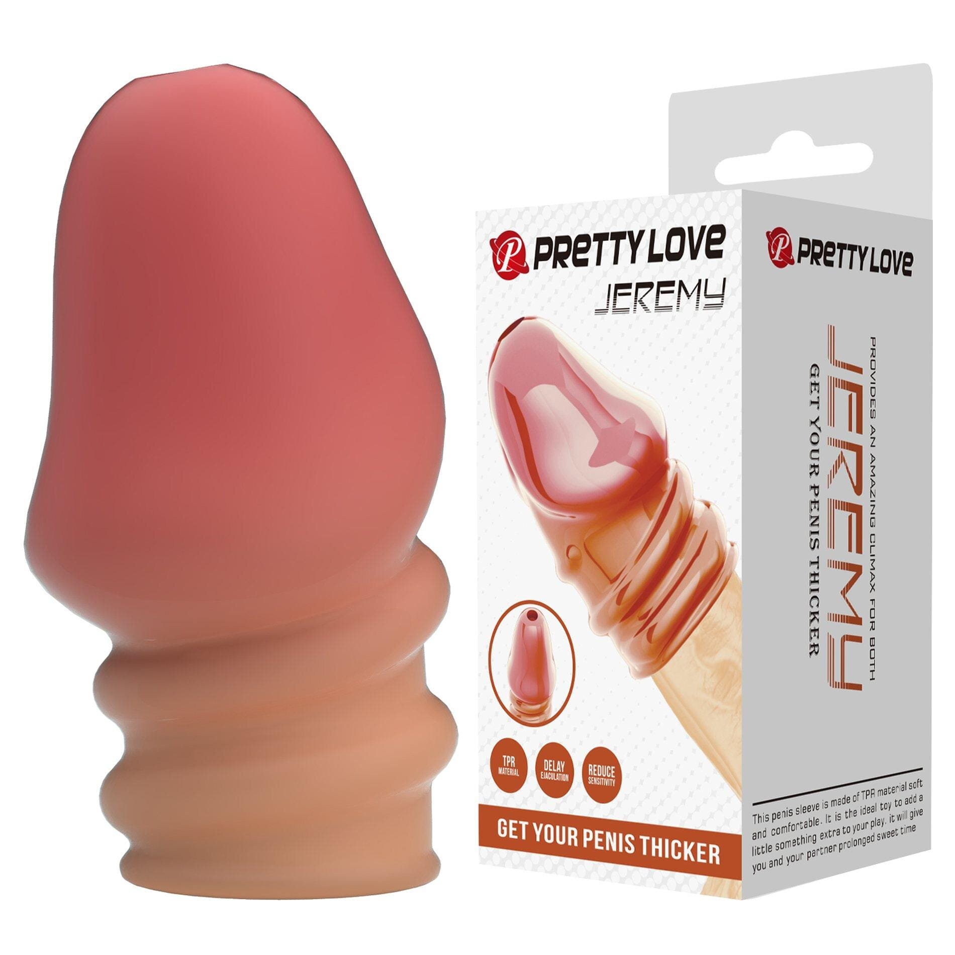 PRETTYLOVE Manson pentru penis - Jeremy TPR Waterproof culoare naturală 7 cm