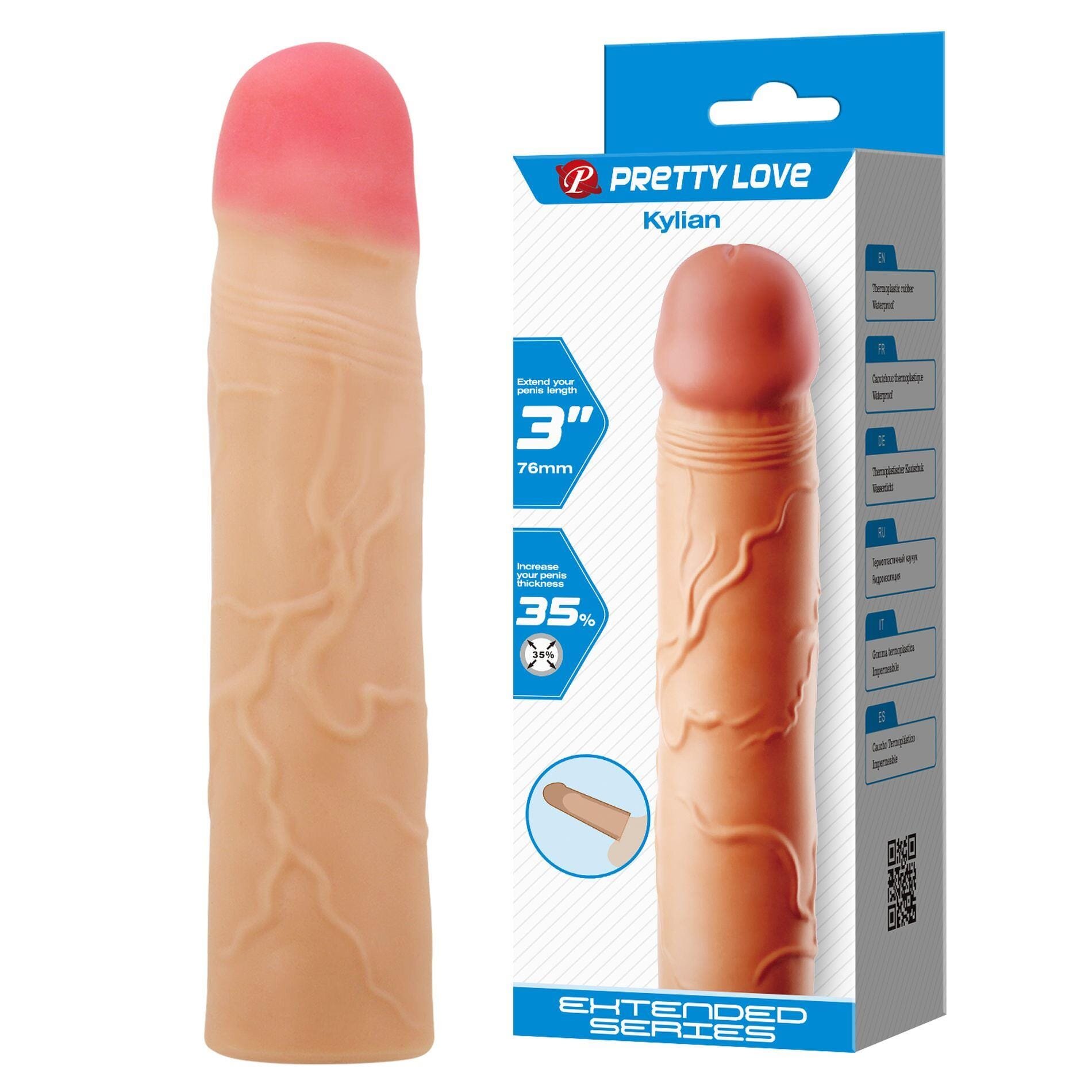 PRETTYLOVE Manson pentru penis - Kylian prelungeste și îngroașă penisului culoare naturală 20.5 cm