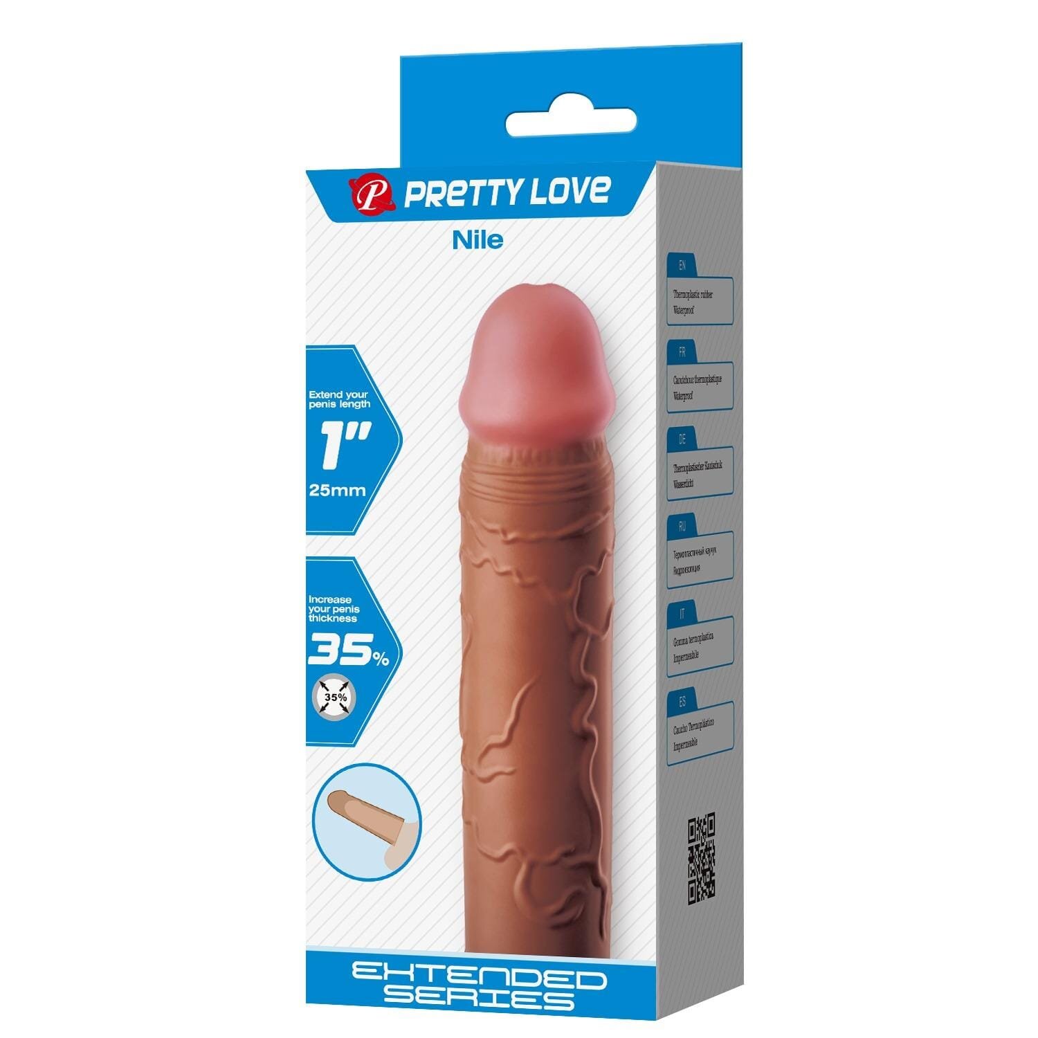 PRETTYLOVE Manson pentru penis - Nile din TPR realist culoare naturală 16.5 cm