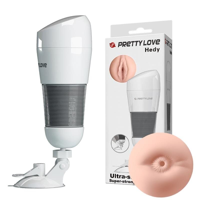 PRETTYLOVE Masturbator – Hedy realist din TPR cu ventuză textură internă stimulatoare forma anală culoare naturala