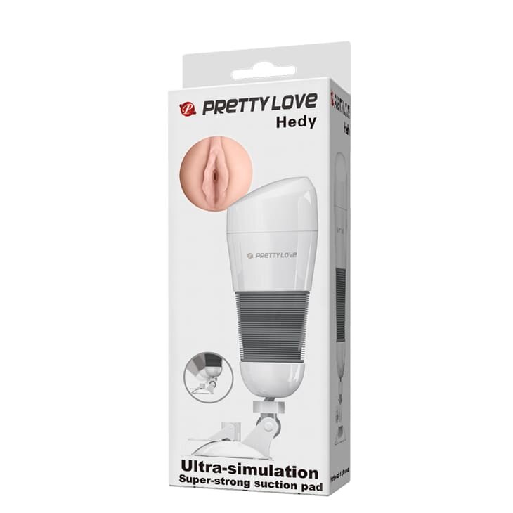 PRETTYLOVE Masturbator – Hedy realist din TPR cu ventuză textură internă stimulatoare forma vaginala culoare naturala 27 cm