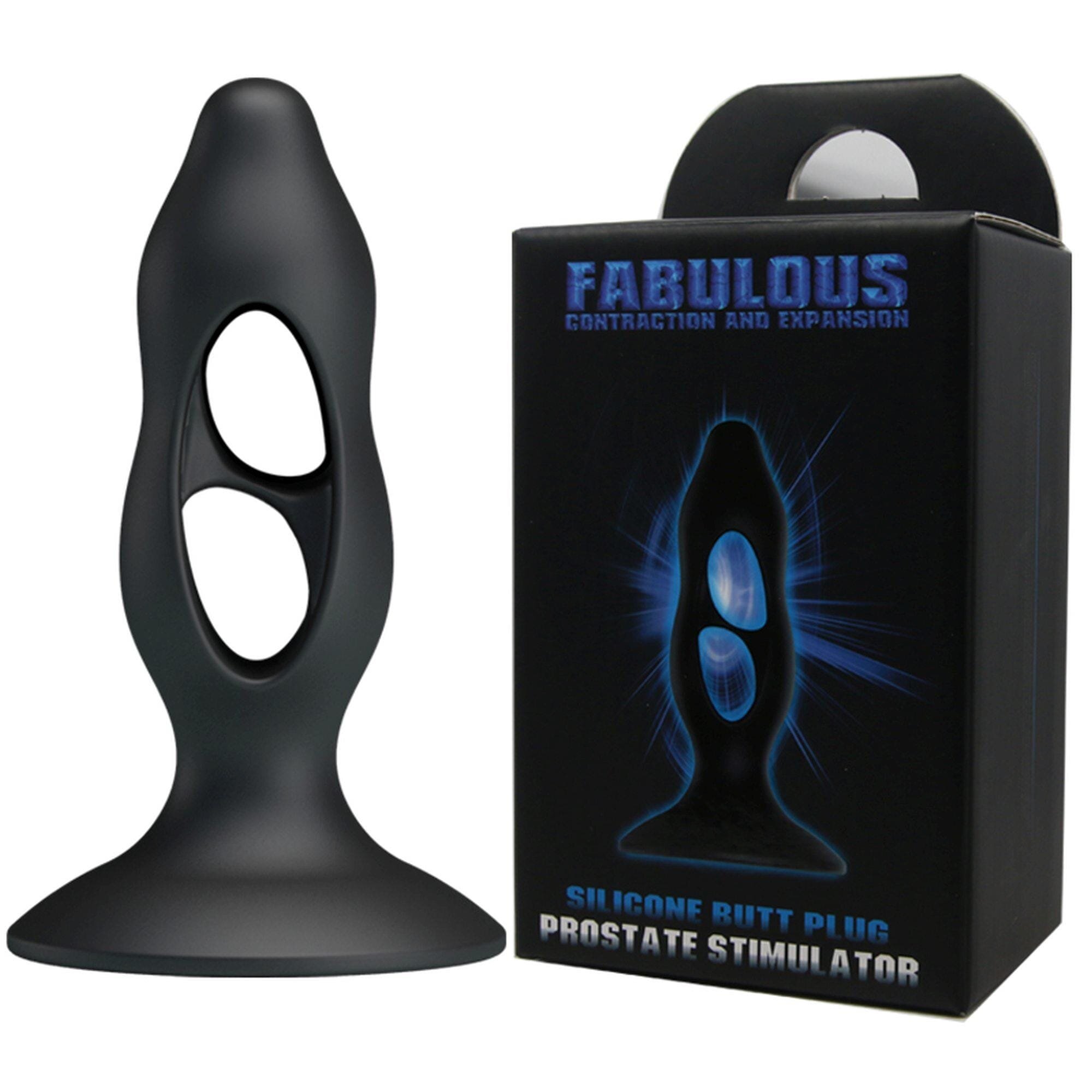 PRETTYLOVE Plug anal - Fabulous pentru stimularea prostatei din silicon cu ventuză negru