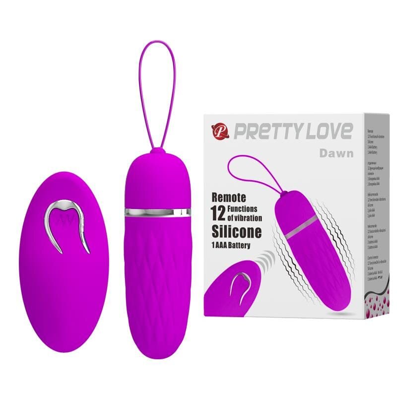 PRETTYLOVE Vibrator - DAWN cu telecomandă 12 funcții de vibrație din silicon mov