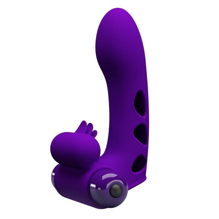 PRETTYLOVE Vibrator de Deget - Orlando Honey Finger cu 10 funcții de vibrații din silicon violet