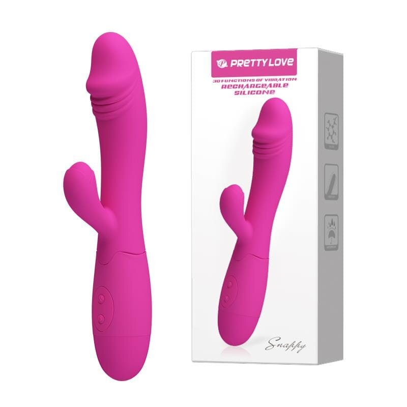 PRETTYLOVE Vibrator - Snappy Rechargeble cu 30 de funcții de vibrație silicon roz 195 cm