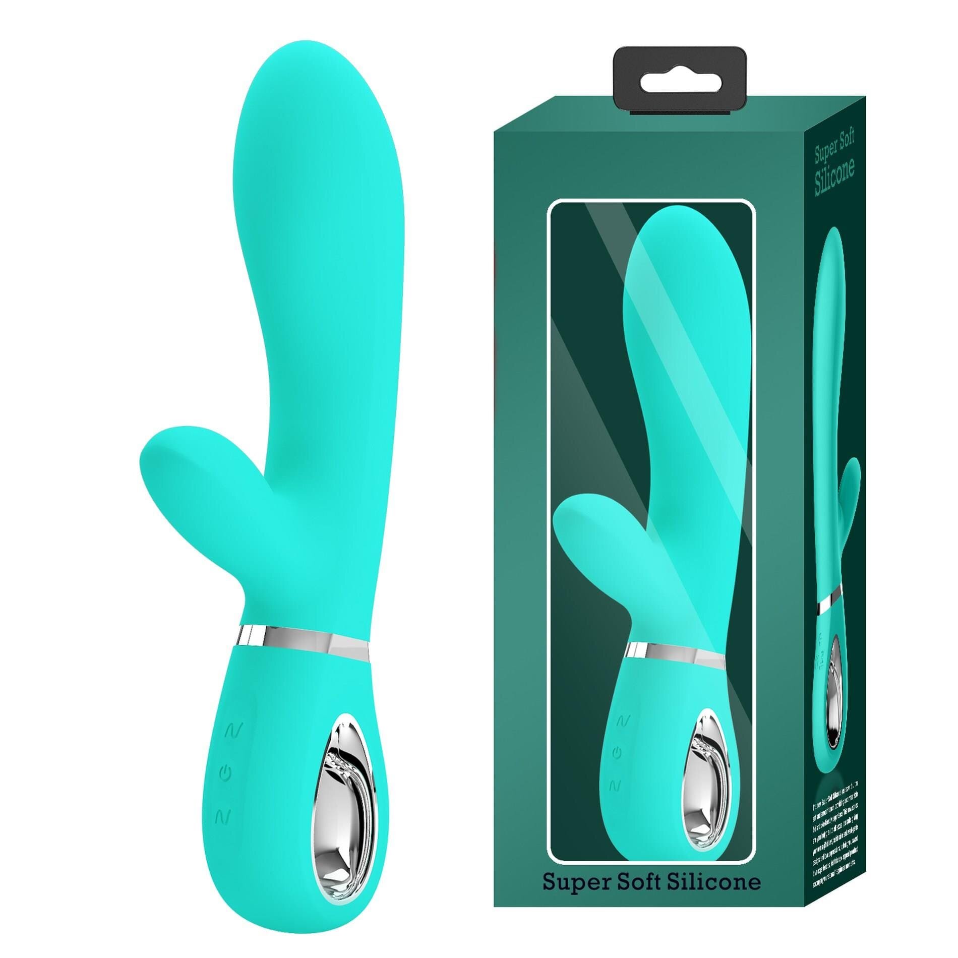 PRETTYLOVE Vibrator - THOMAS 7 funcții de vibrație din silicon moale USB reîncărcabil 20.5 cm