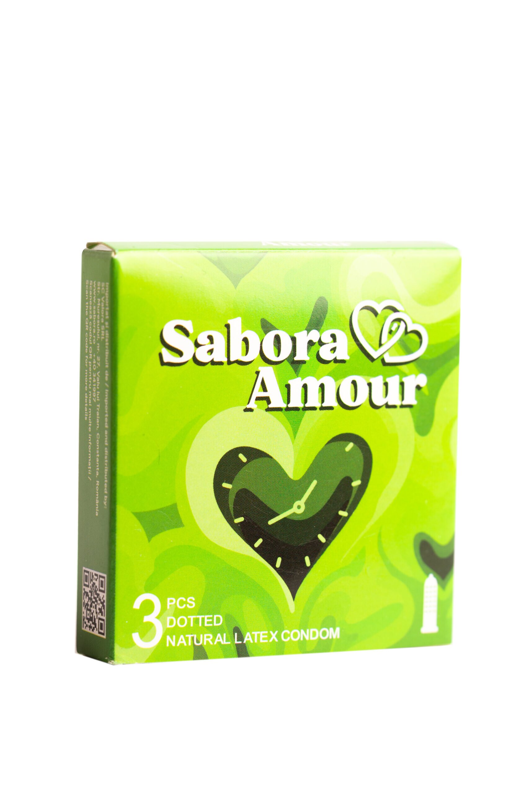Sabora Amour Prezervative cu striatii si efect de intarziere a ejacularii Latex 100% Natural Diametru 52 mm 3 buc