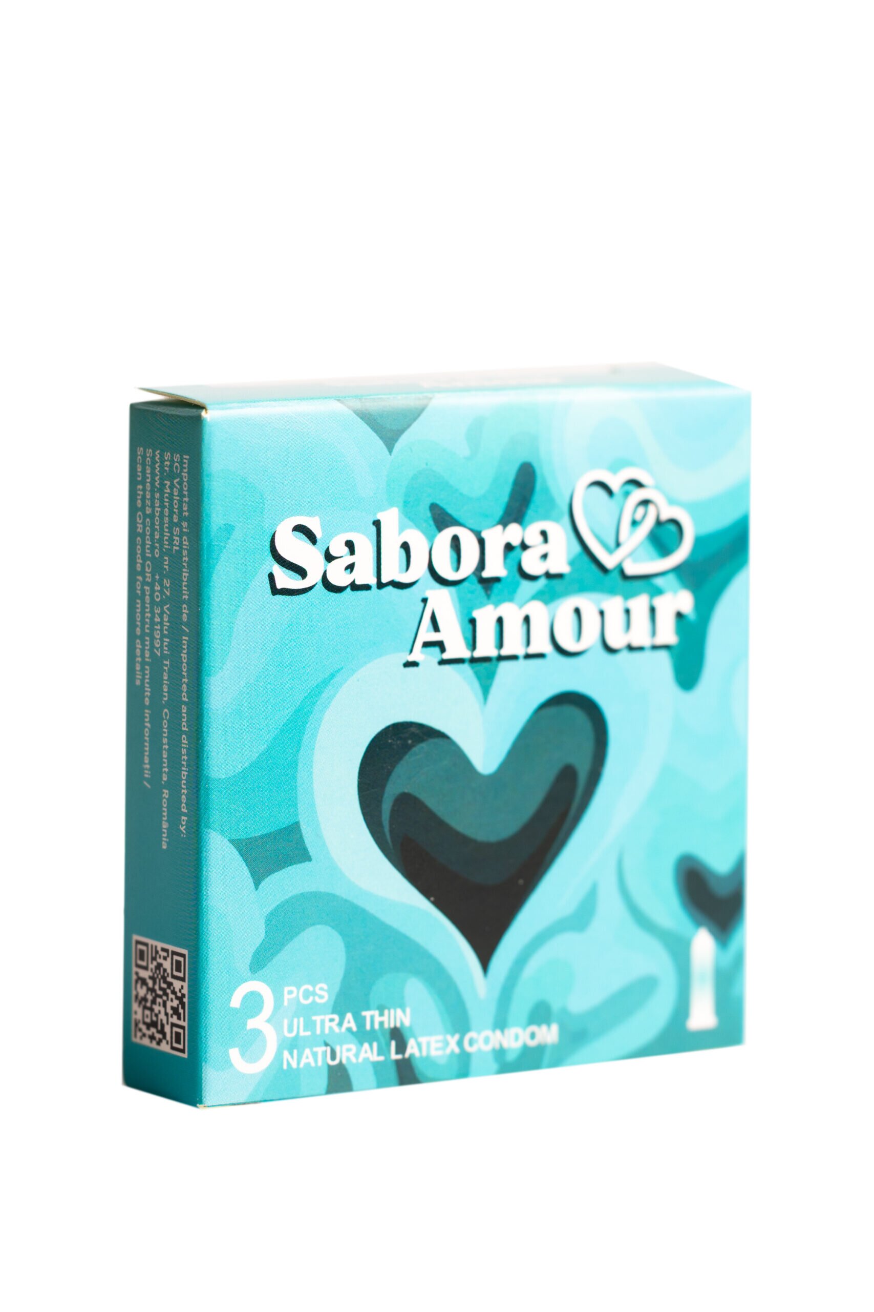 Sabora Amour Prezervative foarte subtiri Latex 100% Natural Diametru 52 mm 3 buc - Ultra Thin