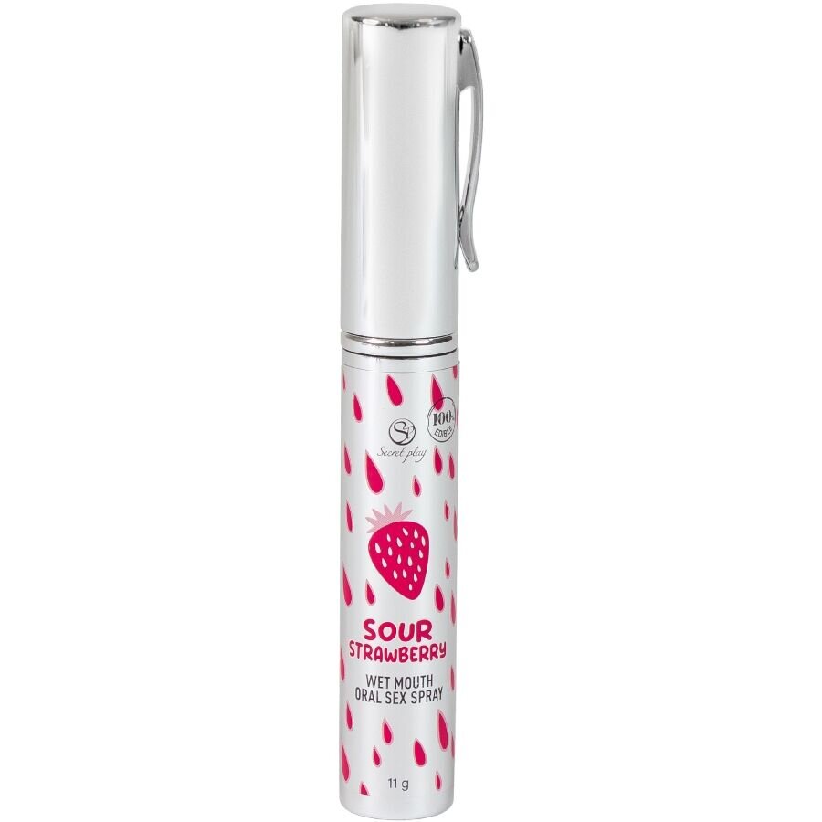 Secret Play Spray pentru sex oral adânc SECRET PLAY Sour Strawberry fără gluten și lactoză fără zahăr aromă de căpșuni 11 ml