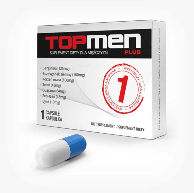 SHS Supliment alimentar pentru bărbați TopMen pentru stimularea erecției și îmbunătățirea potenței 1 buc