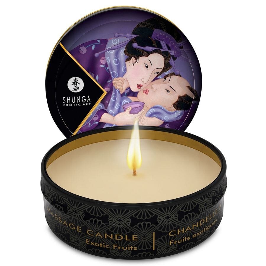 SHUNGA Lumânare de masaj – Mini Caress by Candlelight cu aromă de fructe exotice 30 ml