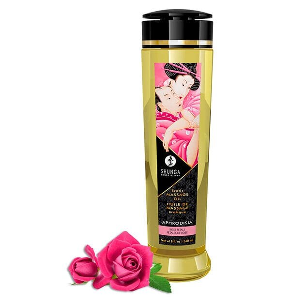 SHUNGA Ulei de masaj erotic – Aphrodisia cu aromă de petale de trandafir și efect afrodiziac 240 ml