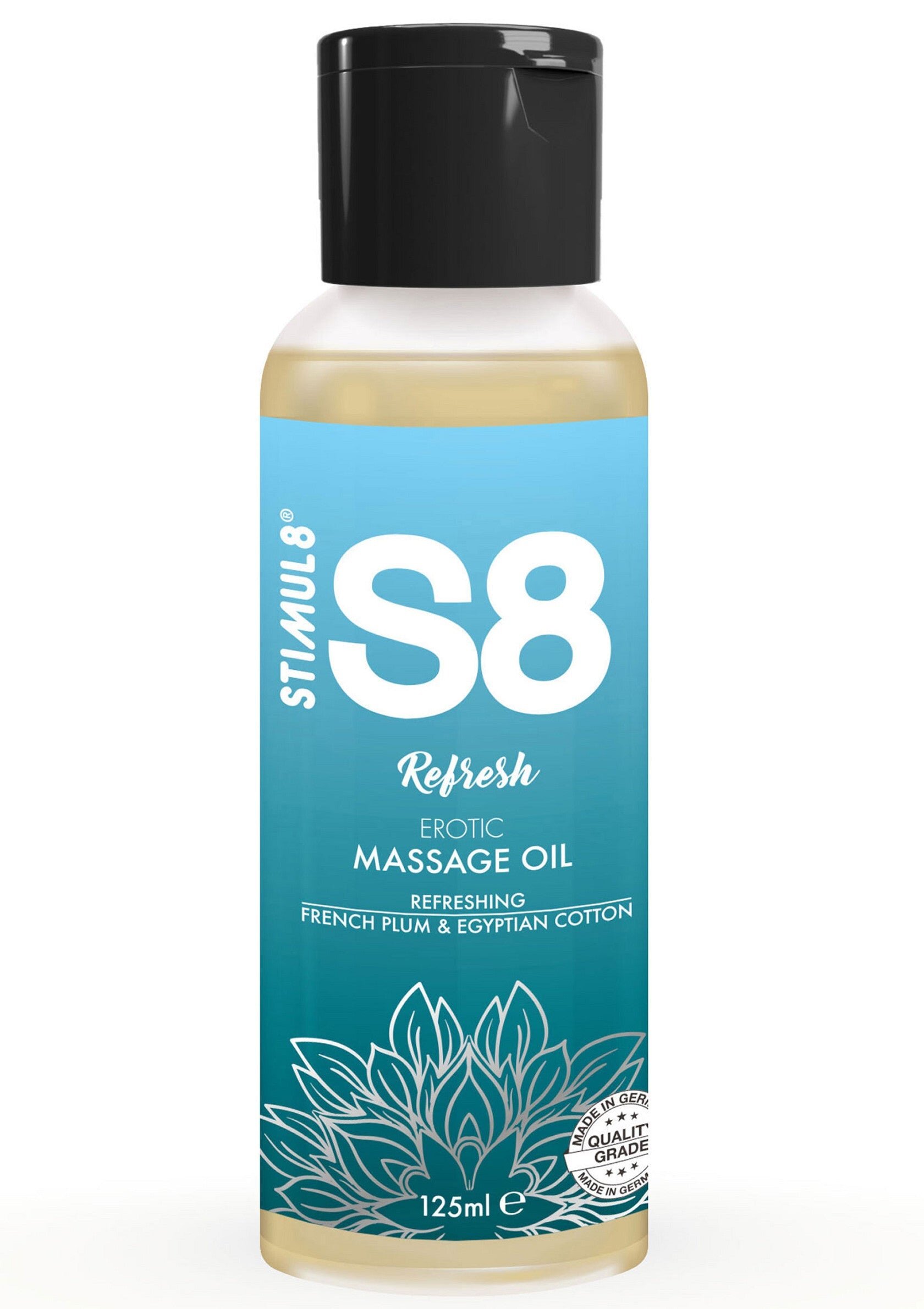 Stimul8 Ulei de masaj S8 Refresh - French Plum & Egyptian Cotton prune si bumbac 125 ml