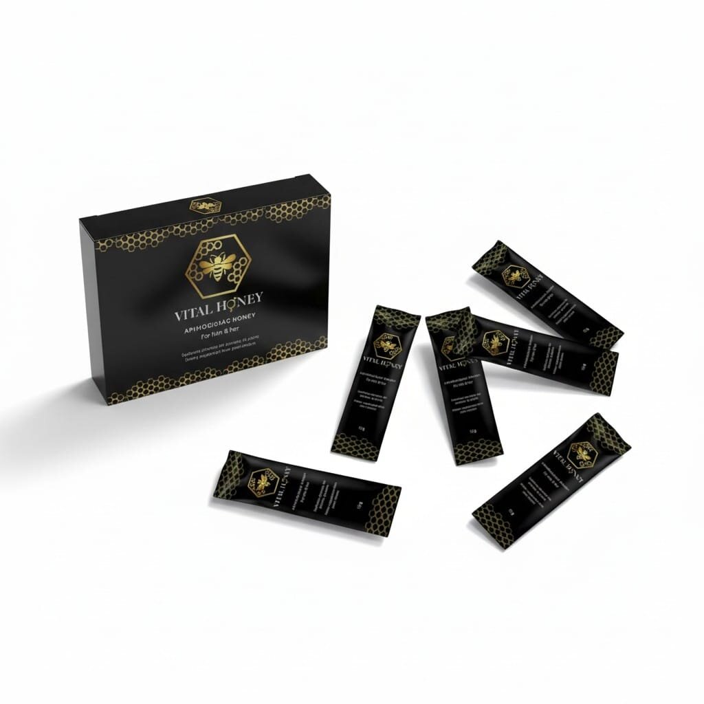 VITAL HONEY Miere afrodisiaca pentru imbunatatirea potentei si cresterea libidoului unisex 6 plicuri x 12 g